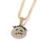 Hip-hop cartoon zircon spiky-head avatar necklace nowadaysfashion