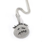 Hip-hop cartoon zircon spiky-head avatar necklace nowadaysfashion