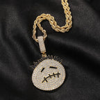 Hip-hop cartoon zircon spiky-head avatar necklace nowadaysfashion