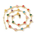 Hip-hop colorful heart-shaped adjustable bracelet and necklace nowadaysfashion