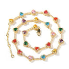 Hip-hop colorful heart-shaped adjustable bracelet and necklace nowadaysfashion