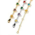 Hip-hop colorful heart-shaped adjustable bracelet and necklace nowadaysfashion