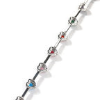 Hip-hop colorful heart-shaped adjustable bracelet and necklace nowadaysfashion
