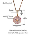 Hip Hop Colorful Zircon Donut Full Diamond Pendant nowadaysfashion