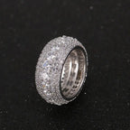 Hip-hop copper micro-inlaid five-row full zircon ring nowadaysfashion