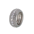 Hip-hop copper micro-inlaid five-row full zircon ring nowadaysfashion