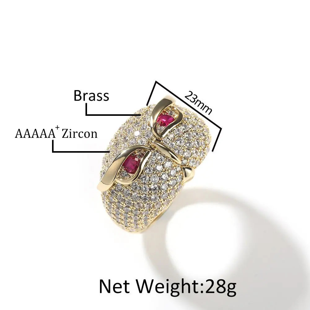 Hip-hop creative owl zircon-encrusted ring - Blade & Thread