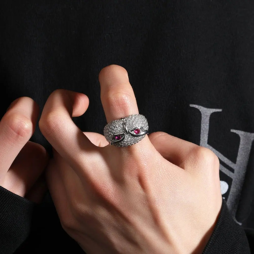 Hip-hop creative owl zircon-encrusted ring nowadaysfashion