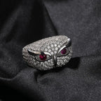 Hip-hop creative owl zircon-encrusted ring nowadaysfashion