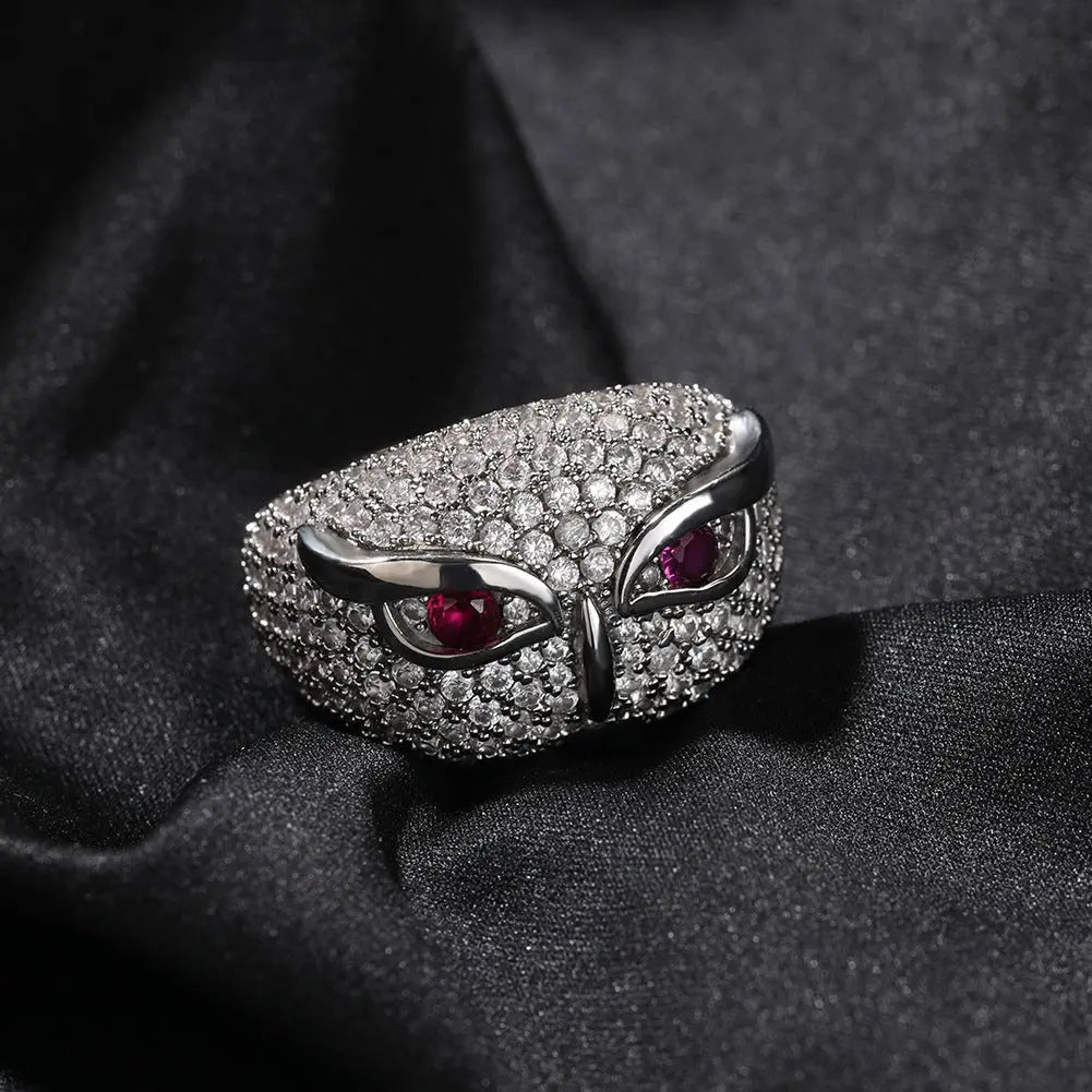 Hip-hop creative owl zircon-encrusted ring - Blade & Thread
