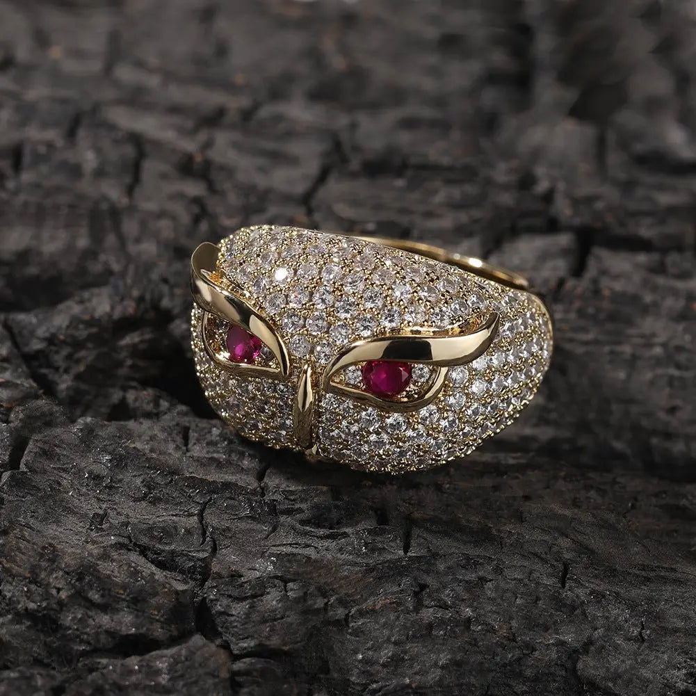 Hip-hop creative owl zircon-encrusted ring - Blade & Thread
