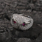 Hip-hop creative owl zircon-encrusted ring nowadaysfashion