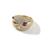 Hip-hop creative owl zircon-encrusted ring nowadaysfashion