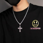 Hip-hop cross-shaped diamond Cubic Zirconia necklace nowadaysfashion