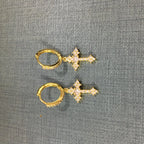 Hip-hop cubic zirconia cross earrings nowadaysfashion