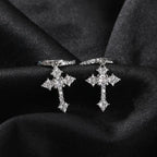 Hip-hop cubic zirconia cross earrings nowadaysfashion