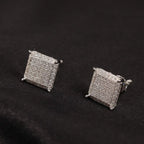 Hip Hop diamond-encrusted 925 silver stud earrings nowadaysfashion