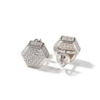 Hip Hop diamond-encrusted 925 silver stud earrings nowadaysfashion