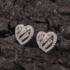Hip Hop diamond-encrusted 925 silver stud earrings nowadaysfashion