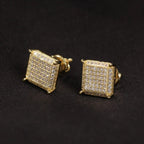 Hip Hop diamond-encrusted 925 silver stud earrings nowadaysfashion