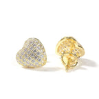 Hip Hop diamond-encrusted 925 silver stud earrings nowadaysfashion