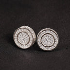 Hip Hop diamond-encrusted 925 silver stud earrings nowadaysfashion