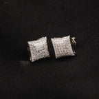 Hip Hop diamond-encrusted 925 silver stud earrings nowadaysfashion