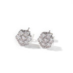 Hip Hop diamond-encrusted 925 silver stud earrings nowadaysfashion