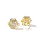 Hip Hop diamond-encrusted 925 silver stud earrings nowadaysfashion