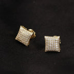 Hip Hop diamond-encrusted 925 silver stud earrings nowadaysfashion