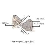 Hip Hop diamond-encrusted 925 silver stud earrings nowadaysfashion