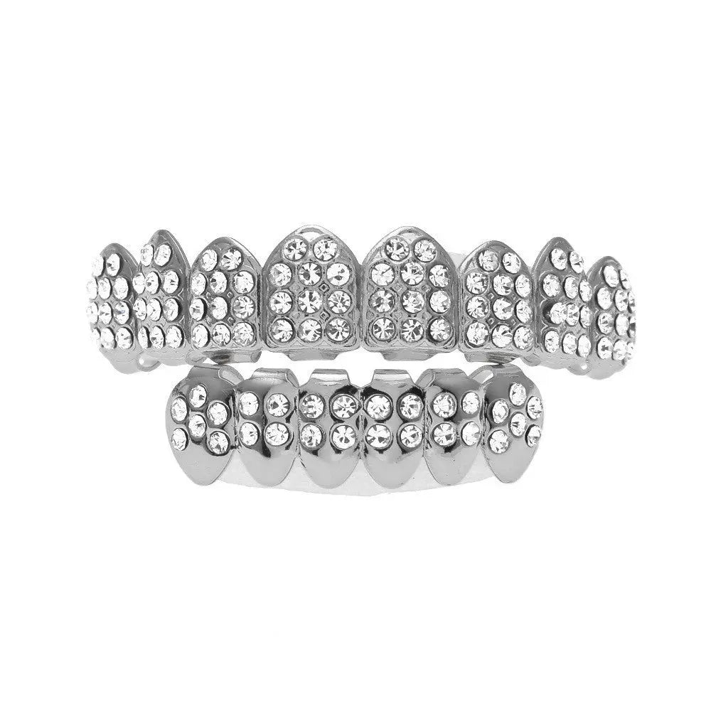 Hip-hop diamond-encrusted and gold-plated teeth grillz - Blade & Thread