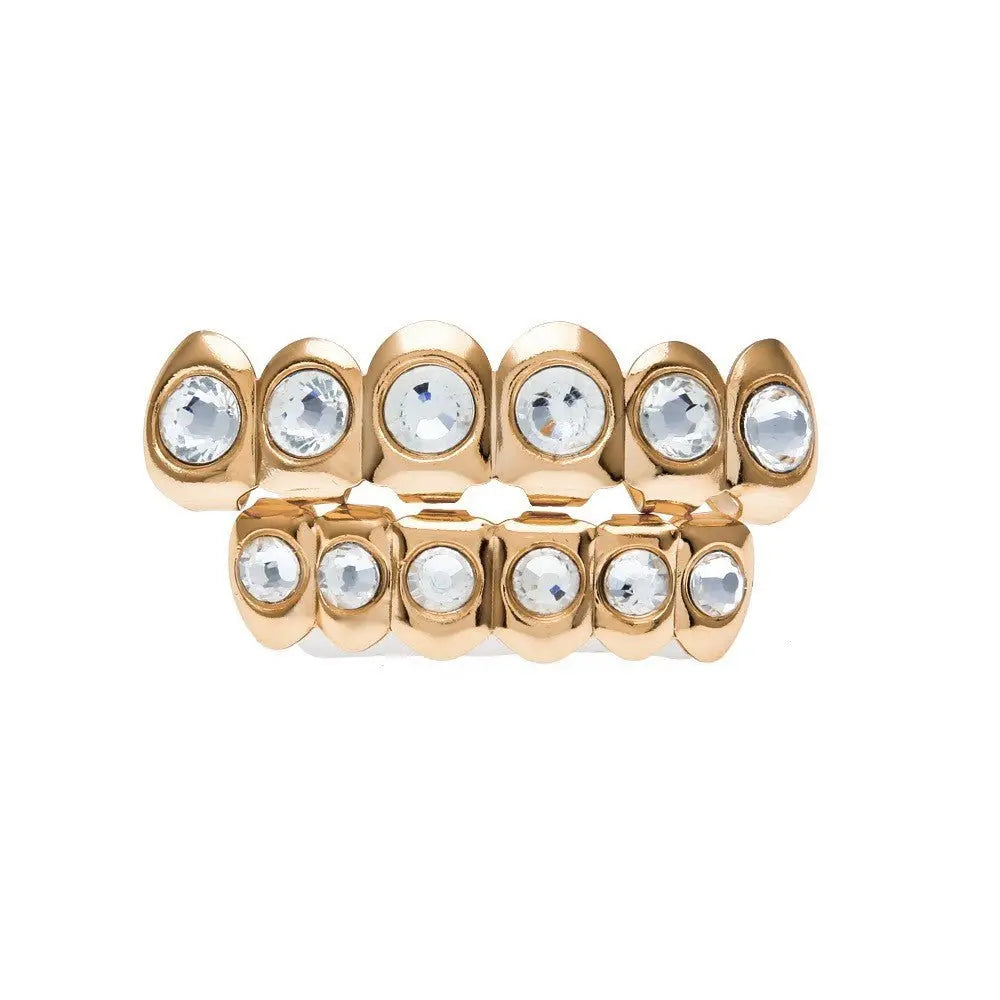 Hip-hop diamond-encrusted and gold-plated teeth grillz nowadaysfashion