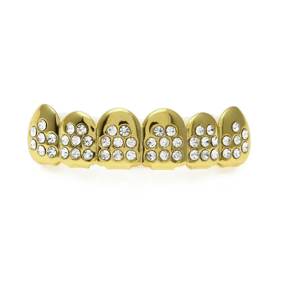 Hip-hop diamond-encrusted and gold-plated teeth grillz nowadaysfashion