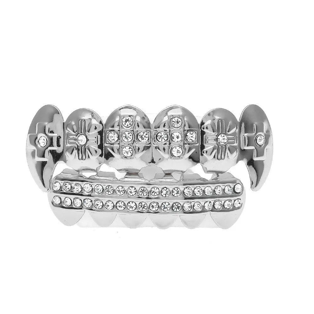 Hip-hop diamond-encrusted and gold-plated teeth grillz - Blade & Thread