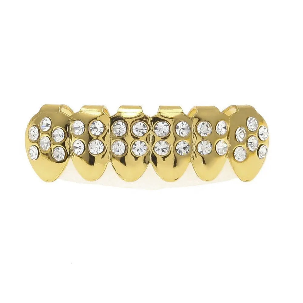 Hip-hop diamond-encrusted and gold-plated teeth grillz - Blade & Thread