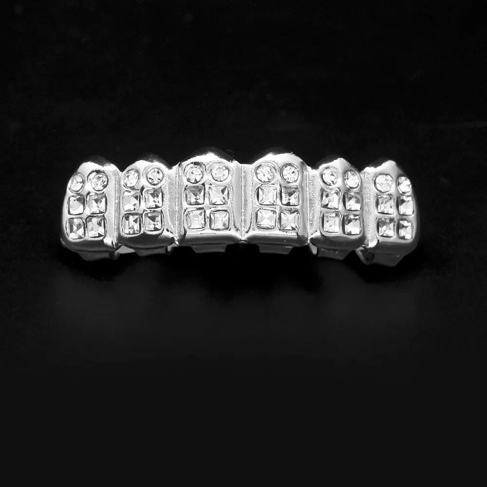 Hip-hop diamond-encrusted and gold-plated teeth grillz - Blade & Thread