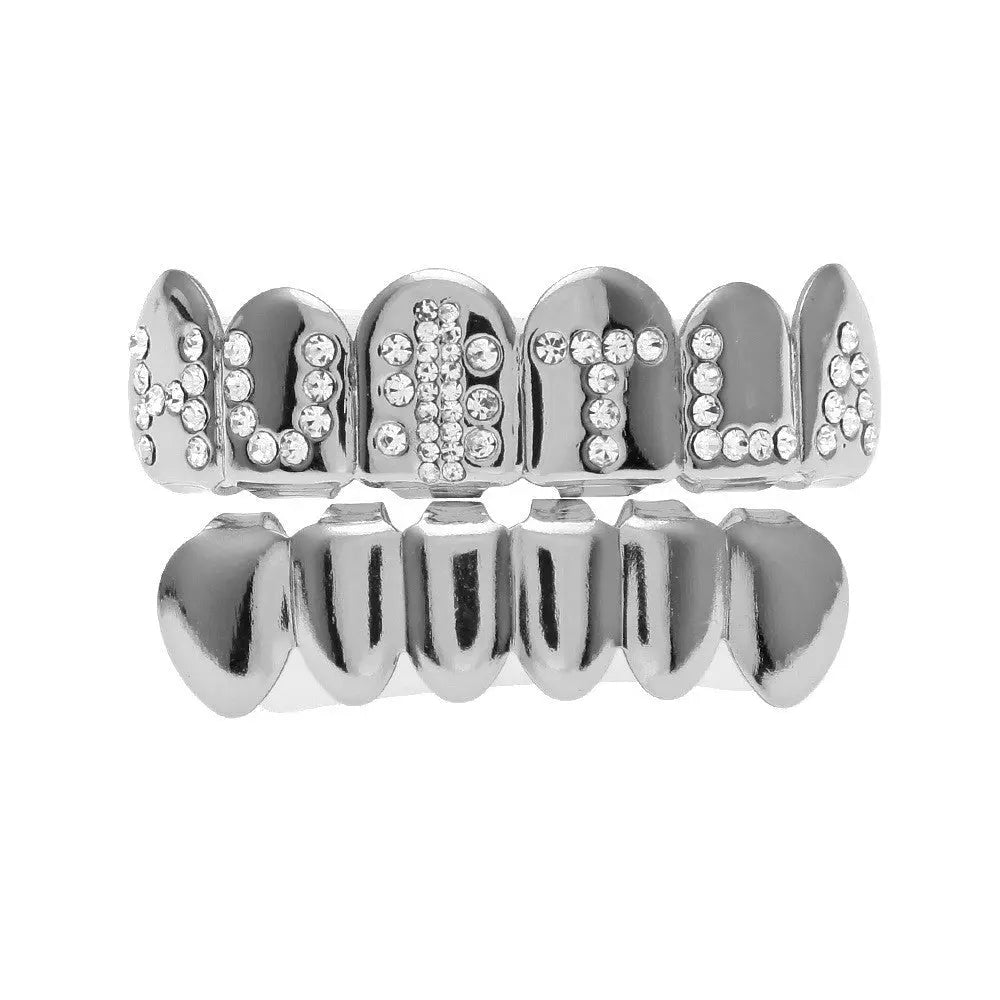 Hip-hop diamond-encrusted and gold-plated teeth grillz - Blade & Thread