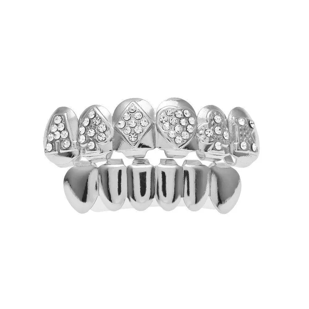 Hip-hop diamond-encrusted and gold-plated teeth grillz - Blade & Thread