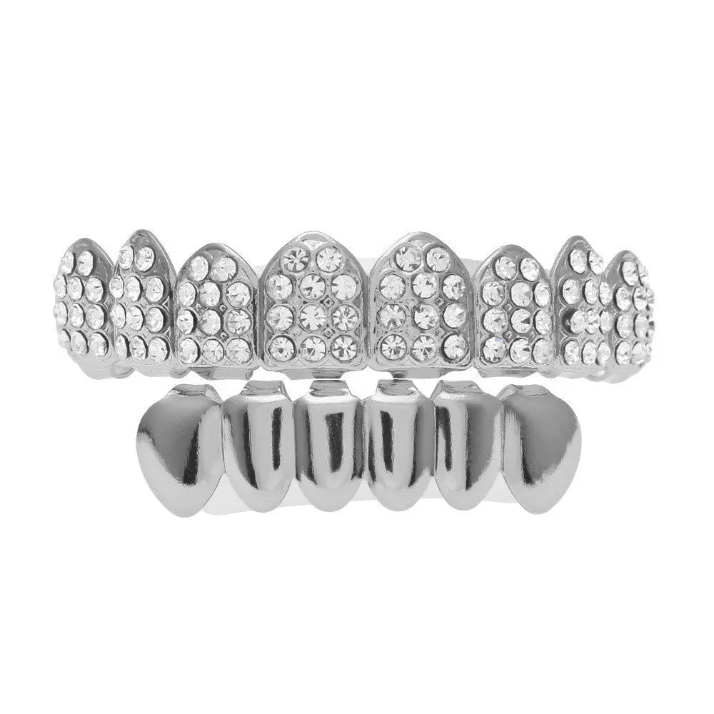 Hip-hop diamond-encrusted and gold-plated teeth grillz - Blade & Thread