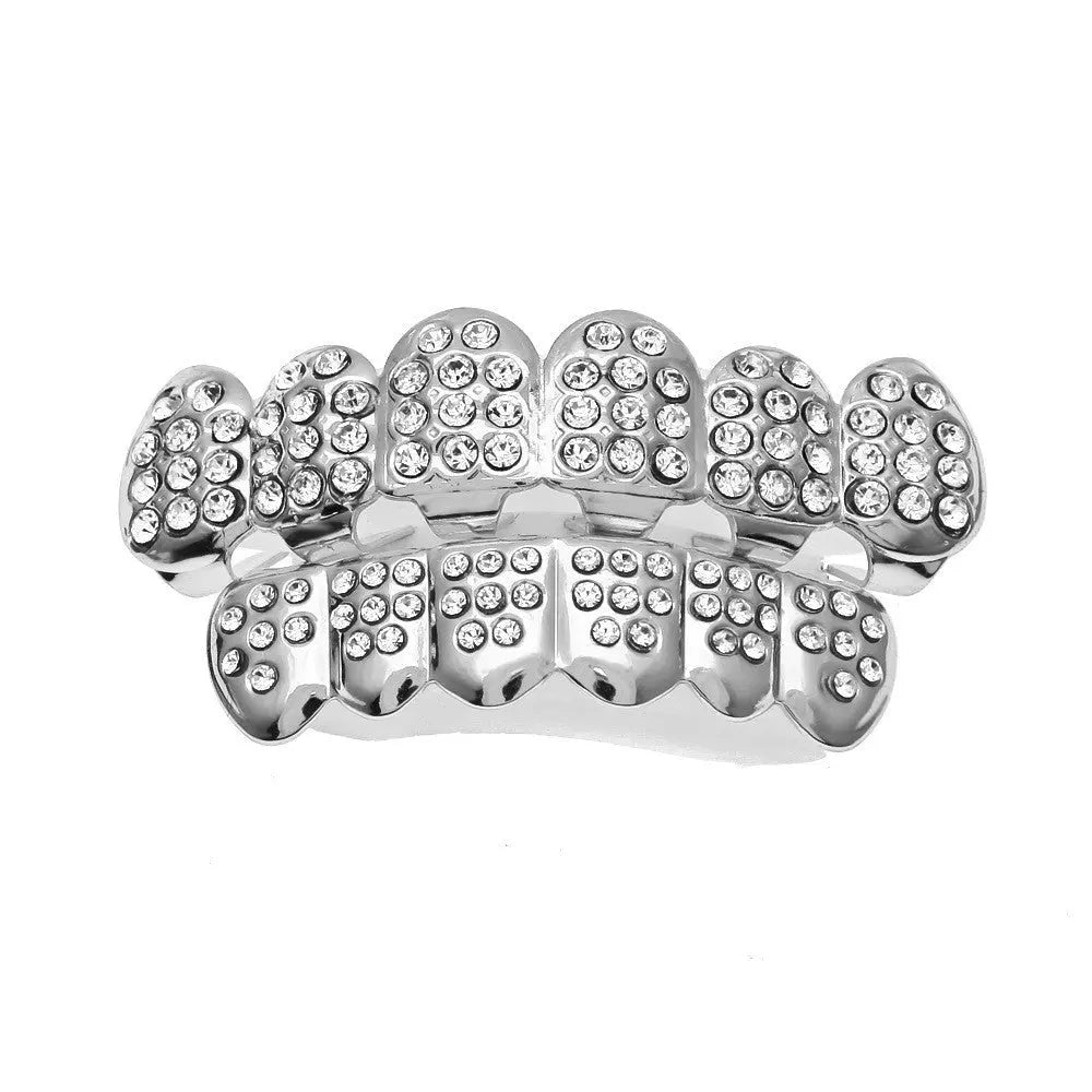 Hip-hop diamond-encrusted and gold-plated teeth grillz - Blade & Thread