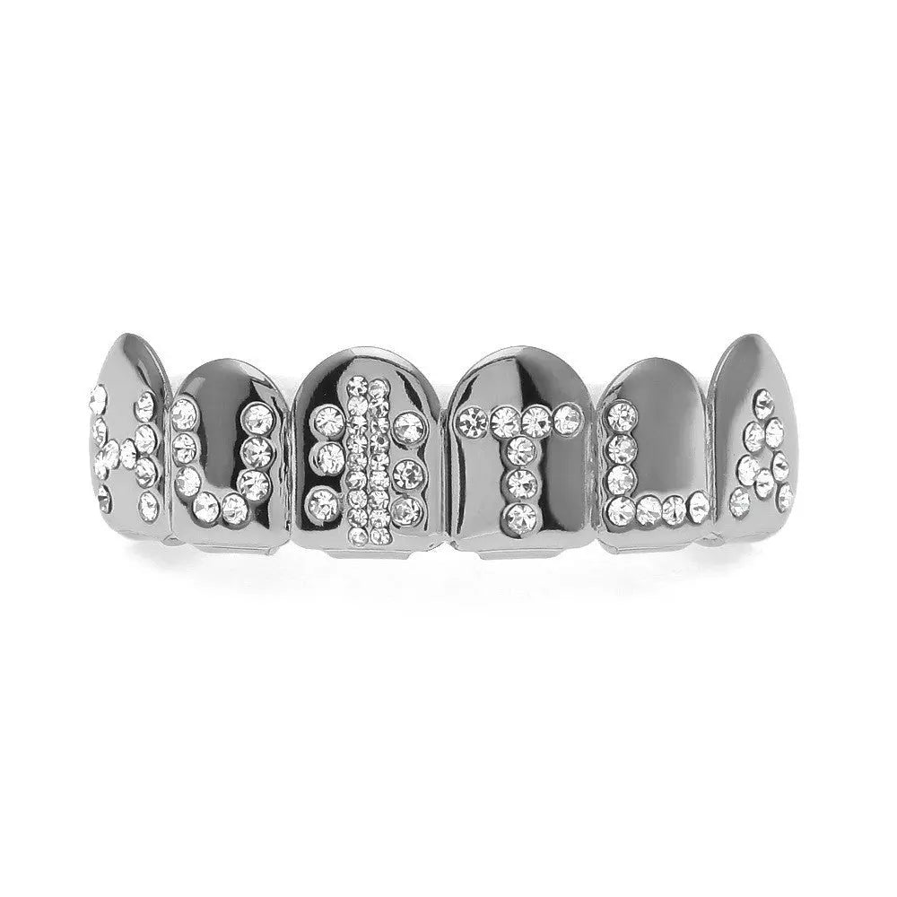 Hip-hop diamond-encrusted and gold-plated teeth grillz - Blade & Thread