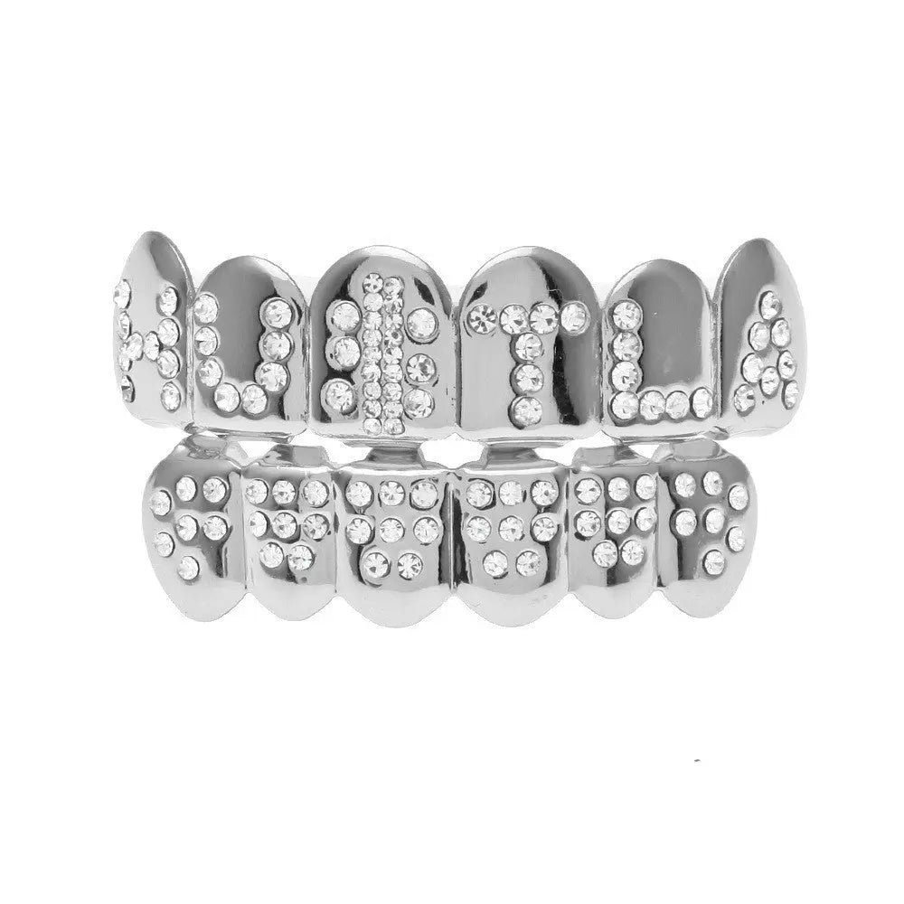 Hip-hop diamond-encrusted and gold-plated teeth grillz nowadaysfashion
