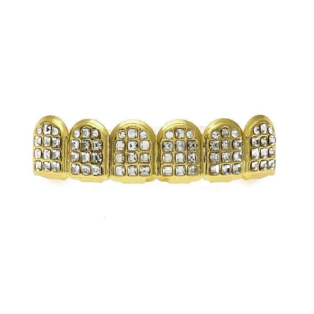 Hip-hop diamond-encrusted and gold-plated teeth grillz nowadaysfashion
