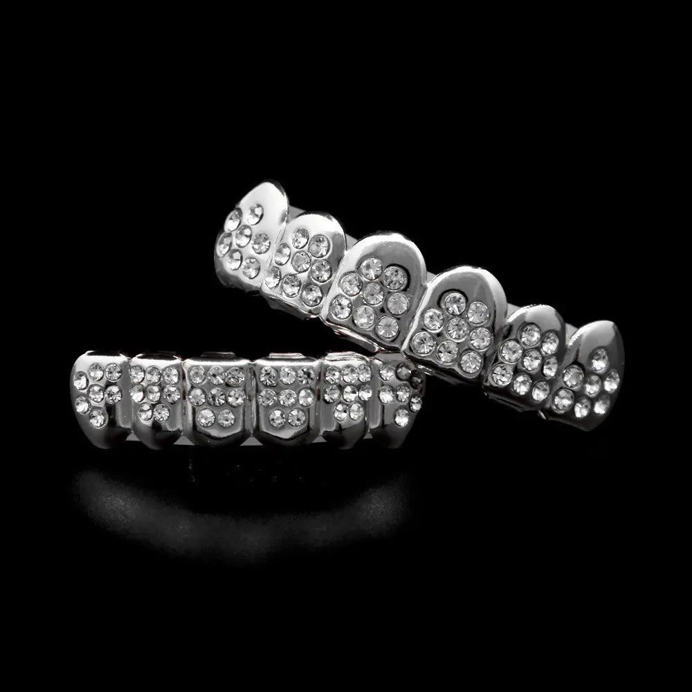 Hip-hop diamond-encrusted and gold-plated teeth grillz - Blade & Thread