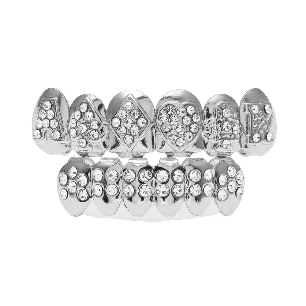 Hip-hop diamond-encrusted and gold-plated teeth grillz - Blade & Thread
