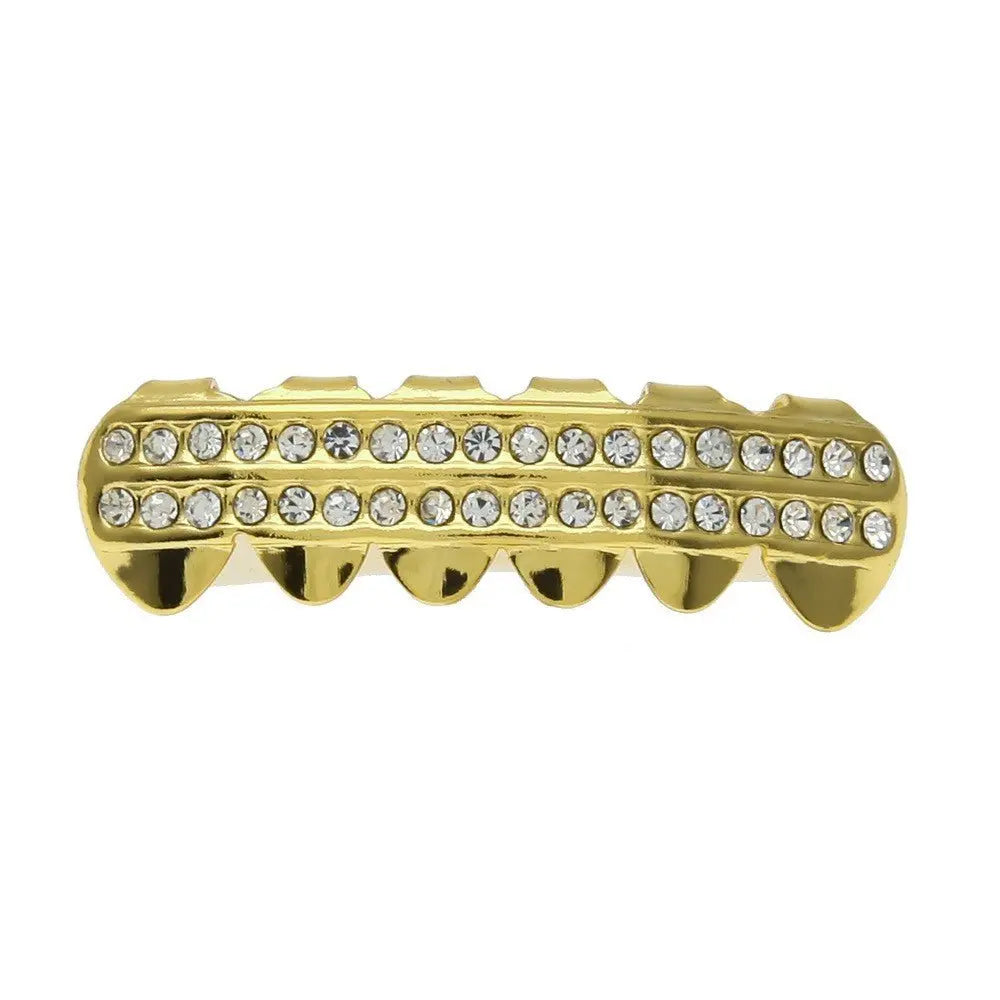 Hip-hop diamond-encrusted and gold-plated teeth grillz nowadaysfashion