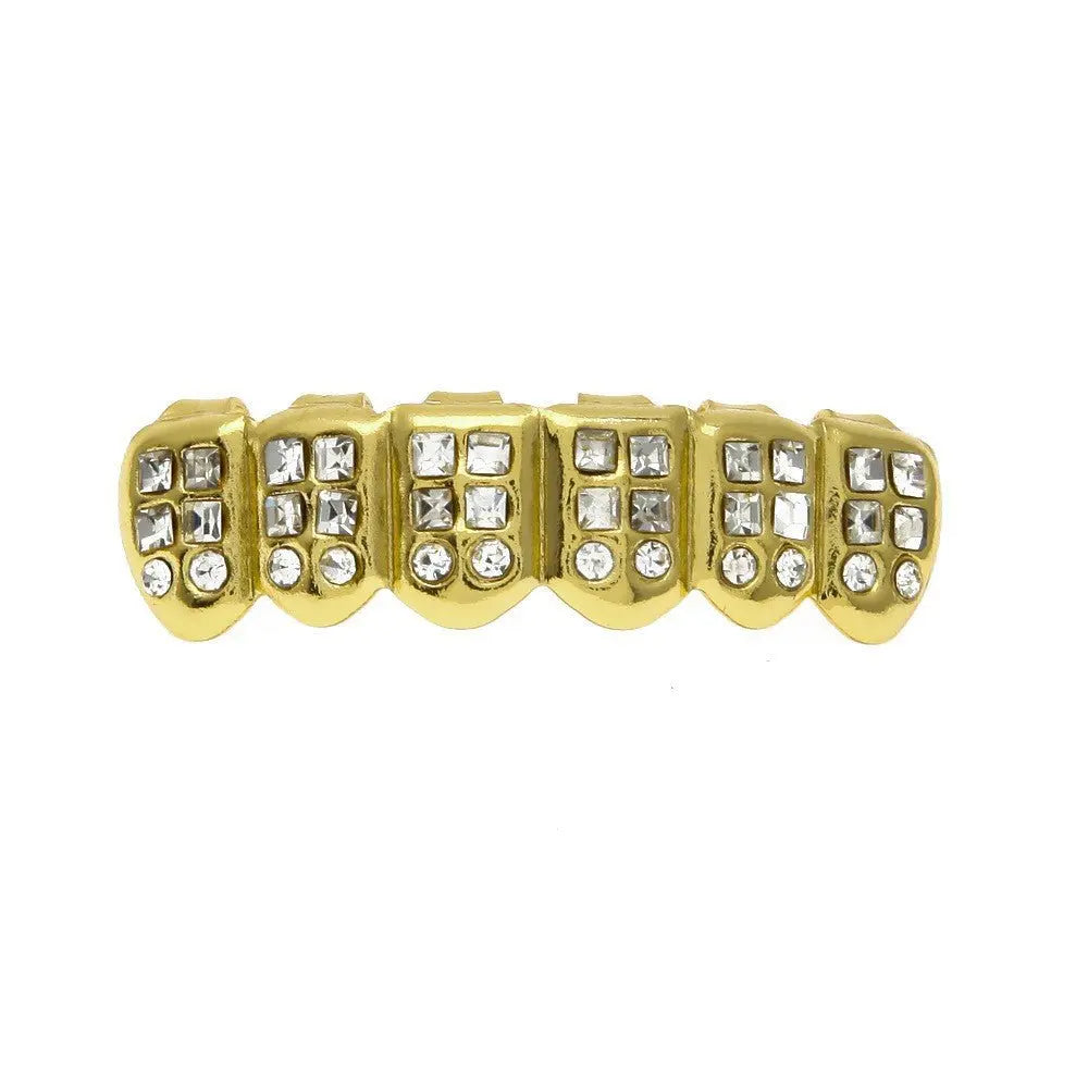 Hip-hop diamond-encrusted and gold-plated teeth grillz - Blade & Thread