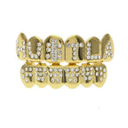 Hip-hop diamond-encrusted and gold-plated teeth grillz nowadaysfashion