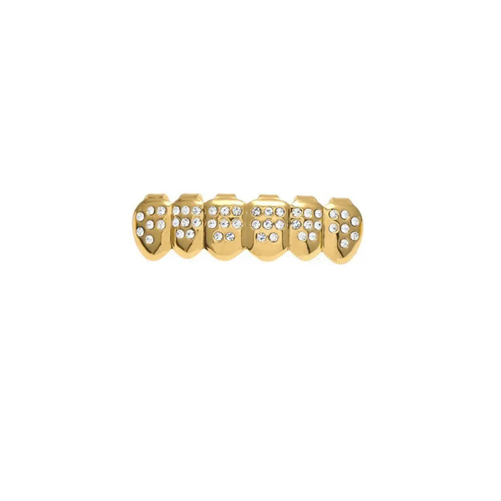 Hip-hop diamond-encrusted and gold-plated teeth grillz - Blade & Thread